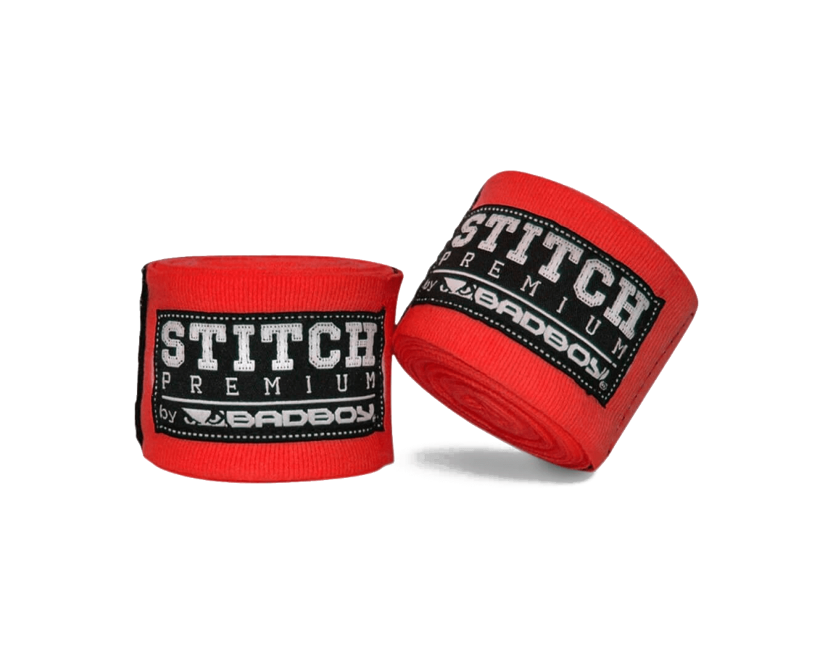 Bad Boy Stitch Premium Hand Wraps - Red
