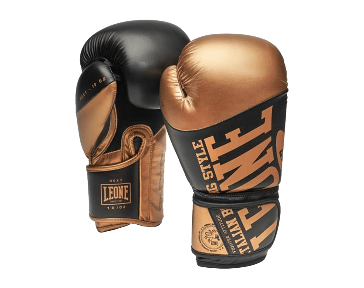 Leone Next Boxing Gloves - Black / Gold
