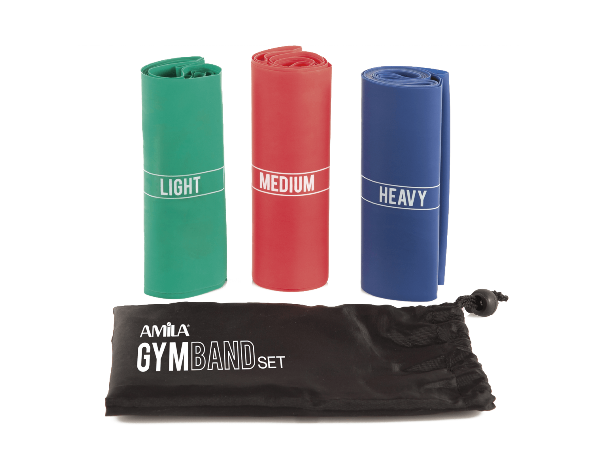 Amila GymBand Σετ 3x Λάστιχα Αντίστασης (Light, Medium, Heavy) με Πουγκί Μεταφοράς