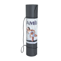 Amila Στρώμα Yoga 173 x 60cm x 8mm, Μαύρο / Σκούρο Πράσινο
