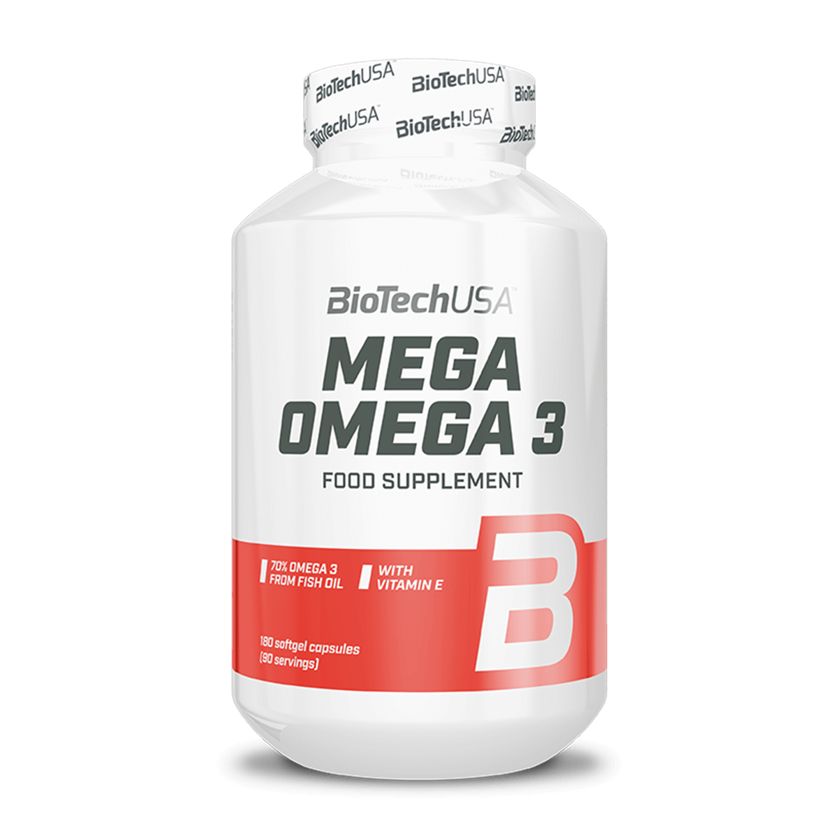 Biotech USA Mega Omega 3 180 Softgels with added Vitamin E | Body Club