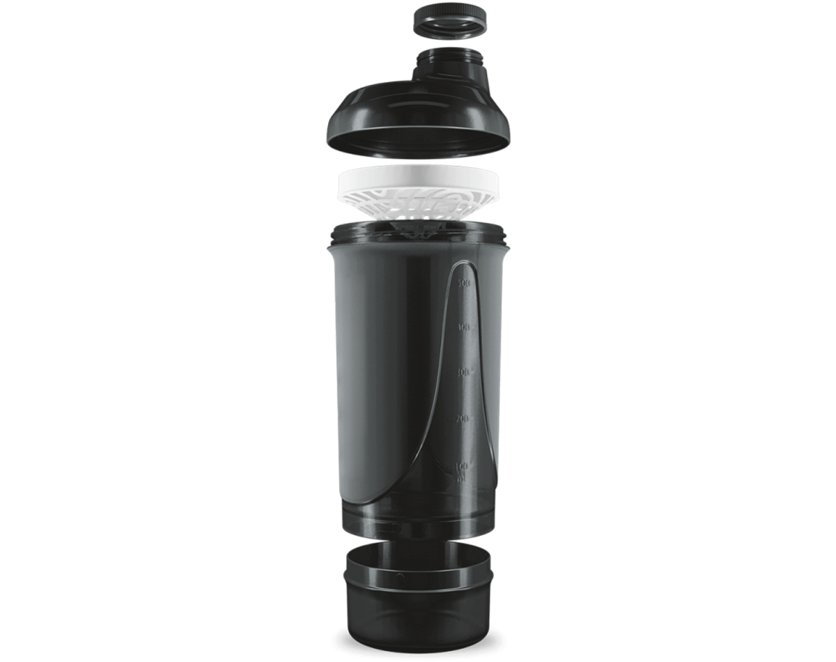 Body Club Origin+ Compact Shaker 500ml + 150ml Smoky Black