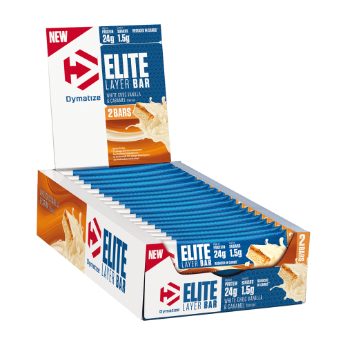 Dymatize Elite Layer Bar White Chocolate Vanilla & Caramel 18x60gr Dymatize Elite Layer Bar White Chocolate Vanilla & Caramel 18x60gr