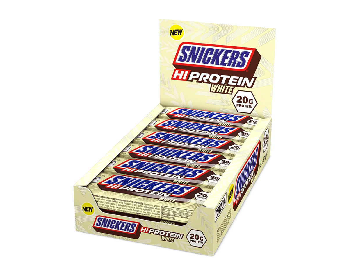 Snickers HiProtein White Chocolate 12x57gr Snickers HiProtein White Chocolate 12x57gr
